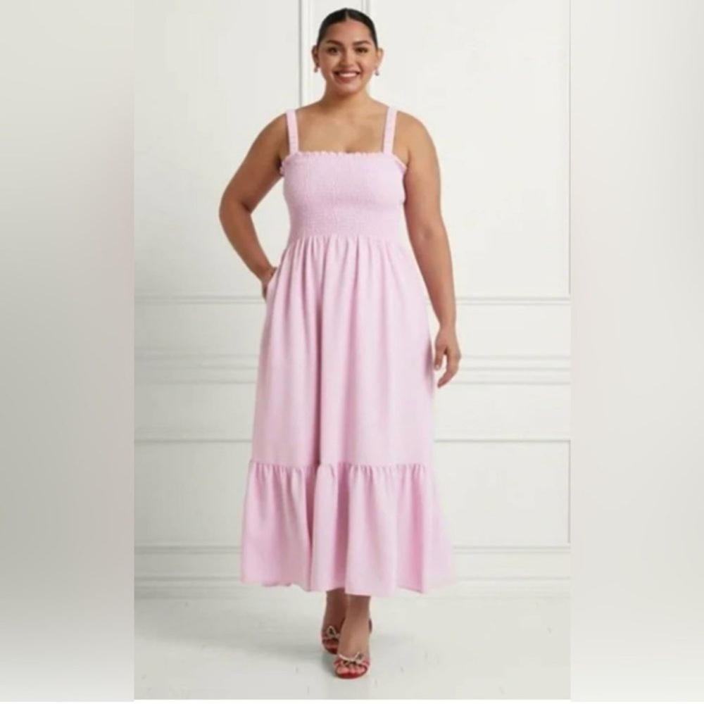 Hill House Size XXL The Anjuli Nap Crepe Sleeveless Maxi Dress Ballerina Pink